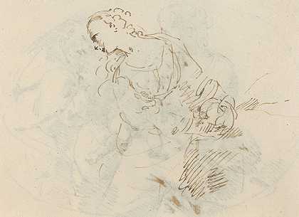 多纳托·克雷蒂（Donato Creti）的《女性人物（忏悔抹大拉）》（verso）