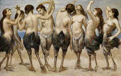 汉斯·托马的《八位鸟身舞女》