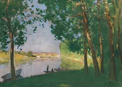 “更多关于Loing，河边，作者：Pierre Eugène Montezin