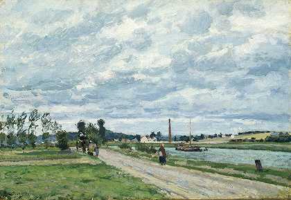 卡米尔·皮萨罗（Camille Pissarro）的《蓬图瓦兹附近的奥伊斯河岸》