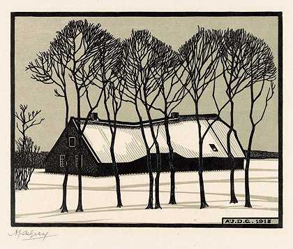 朱莉·德·格拉格的《雪地里的农场》