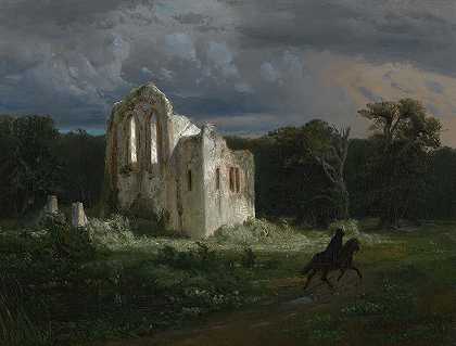 Arnold Böcklin的《月光风景与废墟》