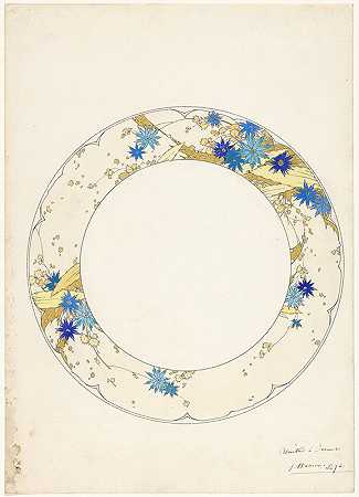 Jules Auguste Habert Dys为Piilivuyt设计的瓷器餐具甜点盘