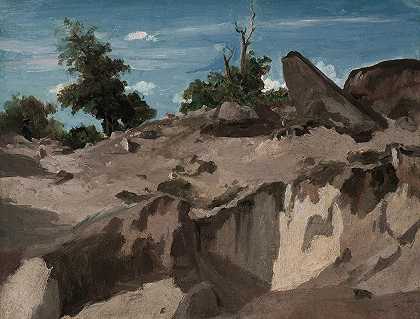 “枫丹白露森林-高原被Jean Baptiste Camille Corot烧毁
