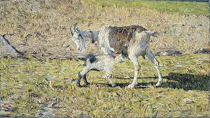 乔瓦尼·塞甘蒂尼的《一只山羊和她的孩子》