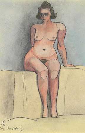 卡尔·维纳的《裸体坐女性》