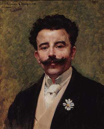 “费利西安·尚普索肖像（1859-1934），小说家保罗·塞因