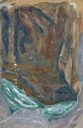 恩斯特·席斯（Ernst Schiess）的《岩石缝隙中的海浪》