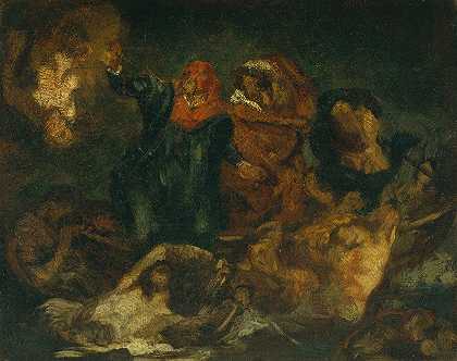“《但丁树皮》（Delacroix’s’s’Bark of Dante）后的复制品”，作者：爱德华·马内（Édouard Manet）