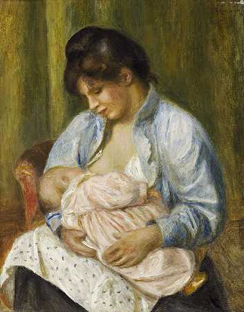 皮埃尔·奥古斯特·雷诺阿的《一个女人在照顾孩子》