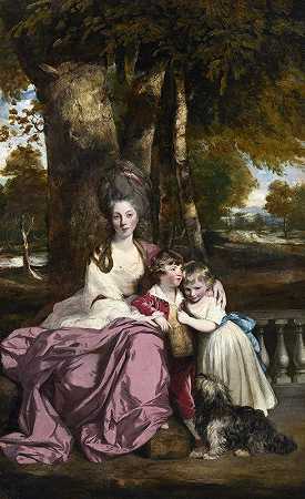 约书亚·雷诺兹爵士的《伊丽莎白·德尔梅夫人和她的孩子》