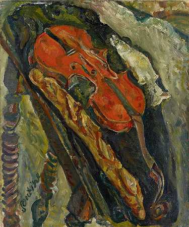 Chaïm Soutine的《小提琴、面包和鱼的静物》