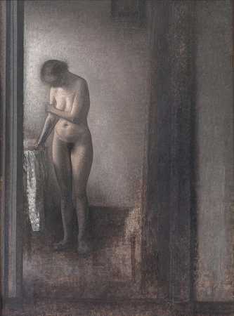 《站立的裸体女性》，作者：Vilhelm Hammershøi