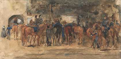 乔治·亨德里克·布莱特纳的《广场上的骑兵》