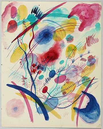 “瓦西里·康定斯基的红色、蓝色、绿色和黄色作品