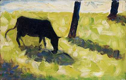 乔治·修拉的《草地上的黑牛》