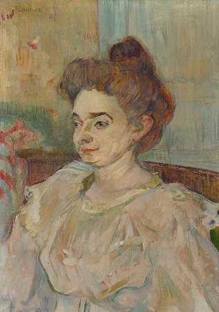 “图卢兹·劳特雷克的亨利·德图卢兹·劳特雷克（Henri de Toulouse Lautrec）拍摄的Béatrice Tapiéde Céleyran的肖像