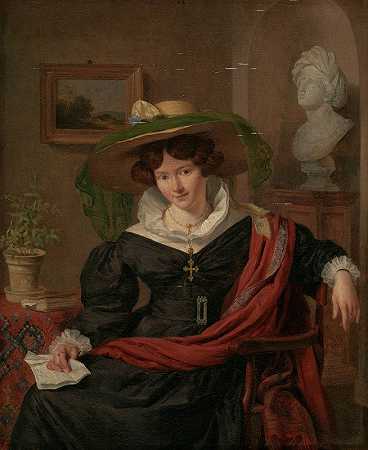 查尔斯·范·贝弗伦《路易斯·罗耶的妻子卡罗莱娜·弗雷德里卡·克斯特肖像》