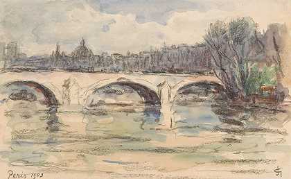 《塞纳河大桥，巴黎》，作者：Carel Nicolas Storm of’s Gravesande