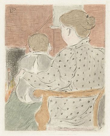 卢西安·皮萨罗的《母亲与孩子》