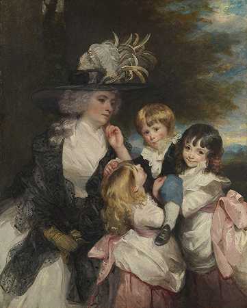 约书亚·雷诺兹爵士的《史密斯夫人（夏洛特·德拉瓦尔）和她的孩子（乔治·亨利、路易莎和夏洛特）》