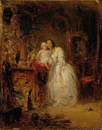 爱德华·恩德的《艺术家的妻子和女儿》