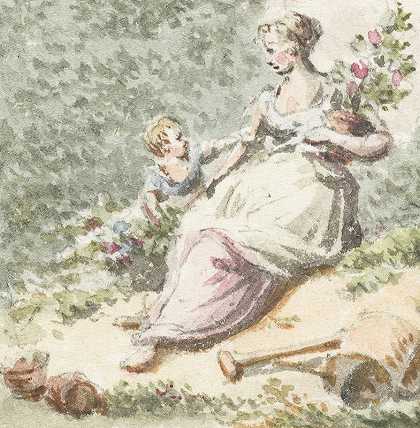 彼得·巴塞洛缪斯的《花园里带着孩子的母亲》