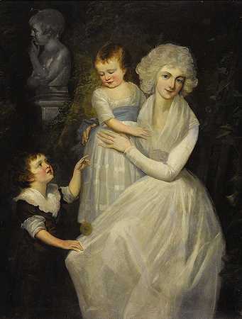 托马斯·盖恩斯伯勒（Thomas Gainsborough）之后的《带着孩子的女士肖像》