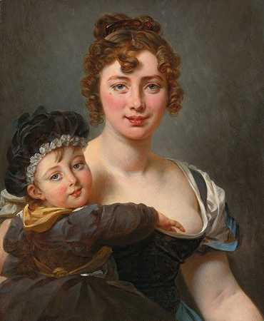 安托万·让·格罗斯（Antoine Jean Gros）的《弗朗索瓦斯·西蒙尼埃及其女儿肖像》