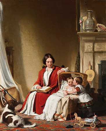 “布拉德福德·里普利·奥尔登夫人和她的孩子们”罗伯特·沃尔特·韦尔著