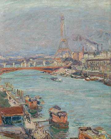 “巴黎塞纳河，埃菲尔铁塔，埃米尔·奥顿·弗里斯的一天
