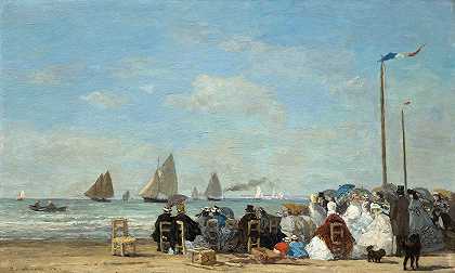 Eugène Boudin的《特鲁维尔海滩场景》