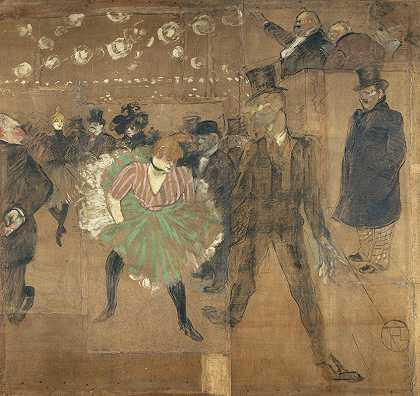 图卢兹·劳特雷克（Henri de Toulouse Lautrec）在巴黎举行的王位博览会上为古鲁宫（Baraque de la Goulu）做的广告牌