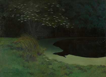 Félix Vallotton的《池塘》（Honfleur）