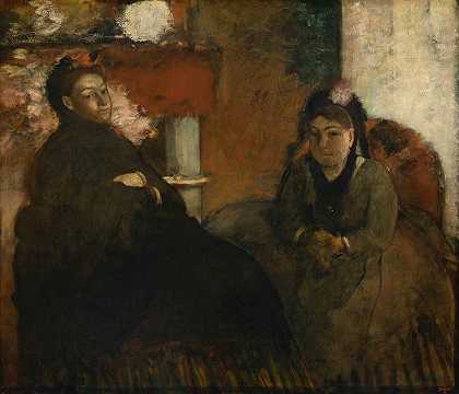 “埃德加·德加斯（Edgar Degas）拍摄的Lisle夫人和Loubens夫人的肖像