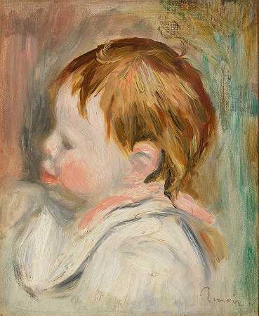 “婴儿头像（儿童头像，左侧侧面）作者：Pierre Auguste Renoir