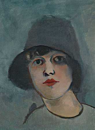 鲁道夫·克雷姆利奇卡的《戴帽子的女士肖像》