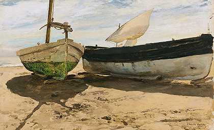 Joaquín Sorolla的《海滩上的渔船》