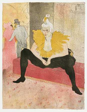 “Elles，坐着的小丑，Cha-u-ka-o小姐，作者：Henri de Toulouse Lautrec