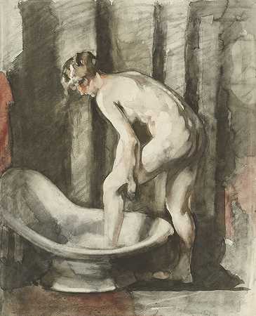 威廉·维特森的《赤裸裸的女人在洗澡》