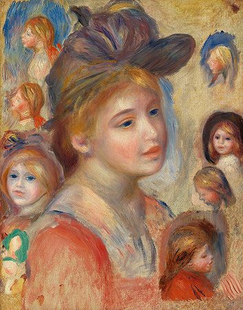 “女孩头研究”（Pierre Auguste Renoir）