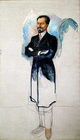 爱德华·蒙克的《欧内斯特·泰尔肖像（研究）》