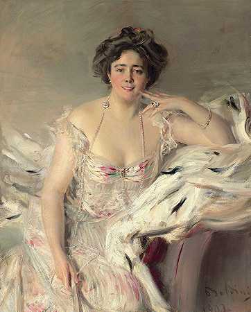 乔瓦尼·博尔迪尼（Giovanni Boldini）的《娜娜·施拉德夫人的肖像》（Lady Nanne Schrader，née Wiborg）