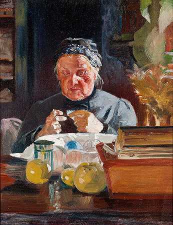 “餐桌上的女人，雅切克·马尔切夫斯基的素描