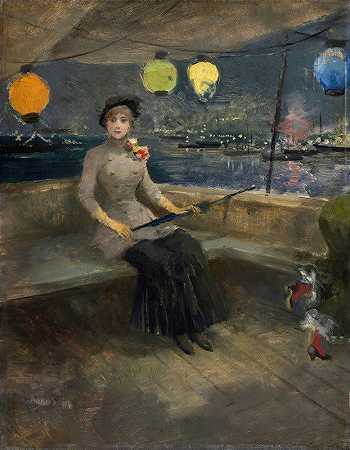 让·路易斯·福兰的《帆船上的女人》