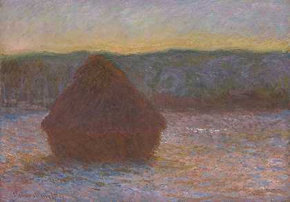 克劳德·莫奈的《麦堆（解冻，日落）》