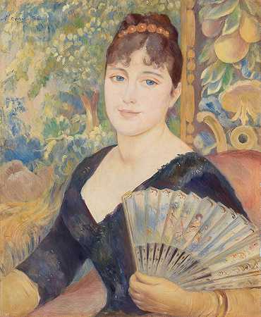 《带扇子的女人》（女扇子）作者：Pierre Auguste Renoir
