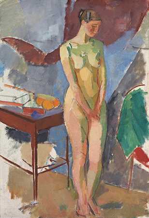 卡尔·伊萨克森的《站立的裸体女性》