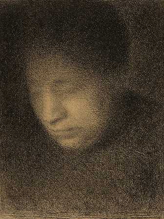 “Seurat夫人，艺术家的母亲（Seurat夫人，母亲），作者：Georges Seurat