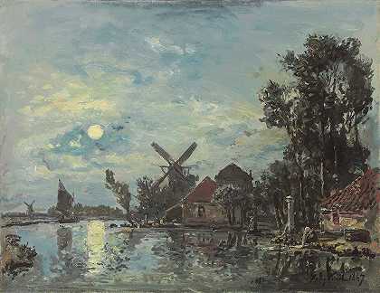 “月球对荷兰河口的影响”，作者：Johan Barthold Jongkind